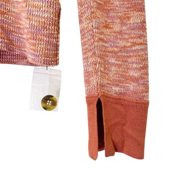 NWT Free People Making Memories Cropped Henley Sweater Size Medium Terra Cotta - Picture 8 of 15